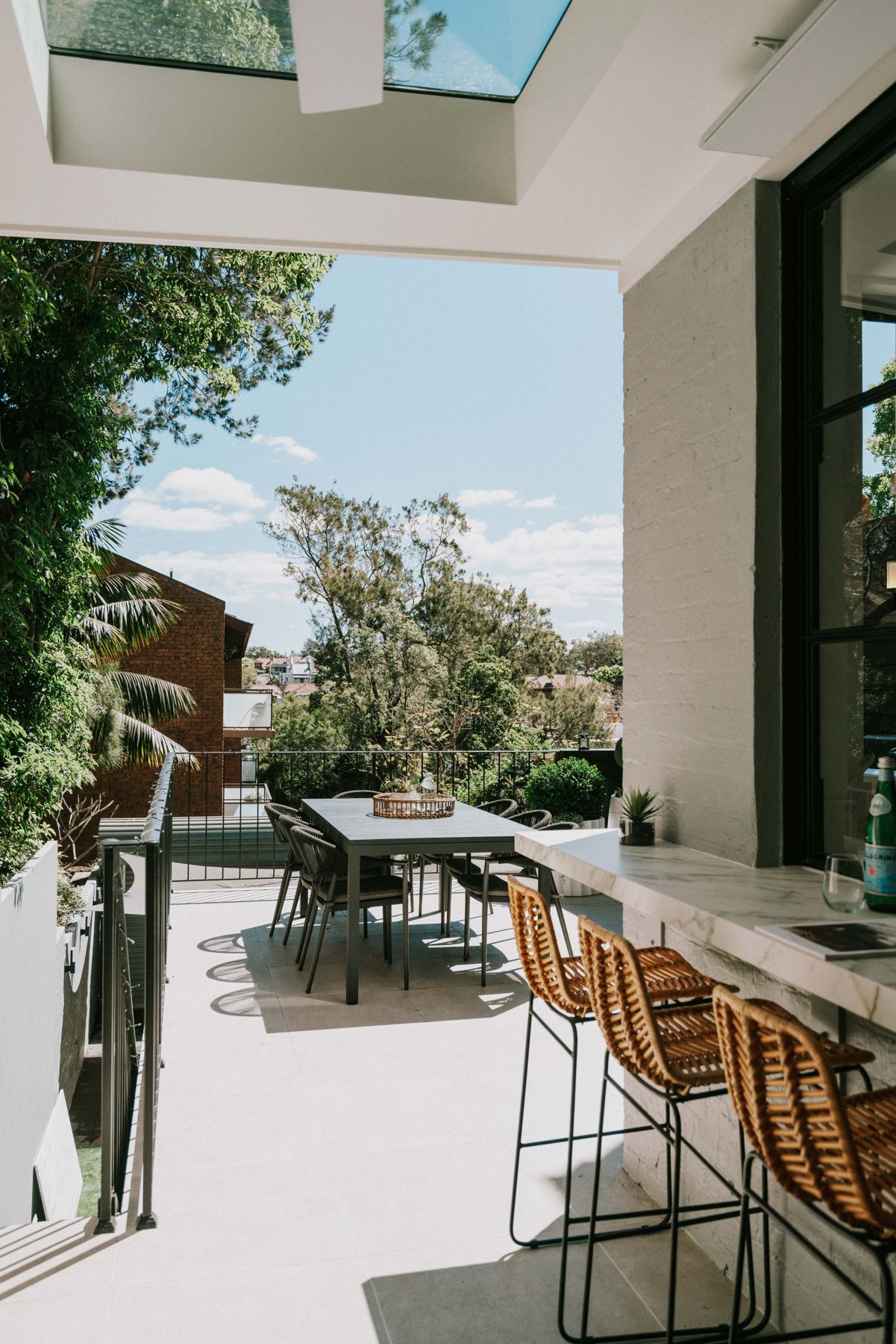 Rear terrace and courtyard of a restored terrace house